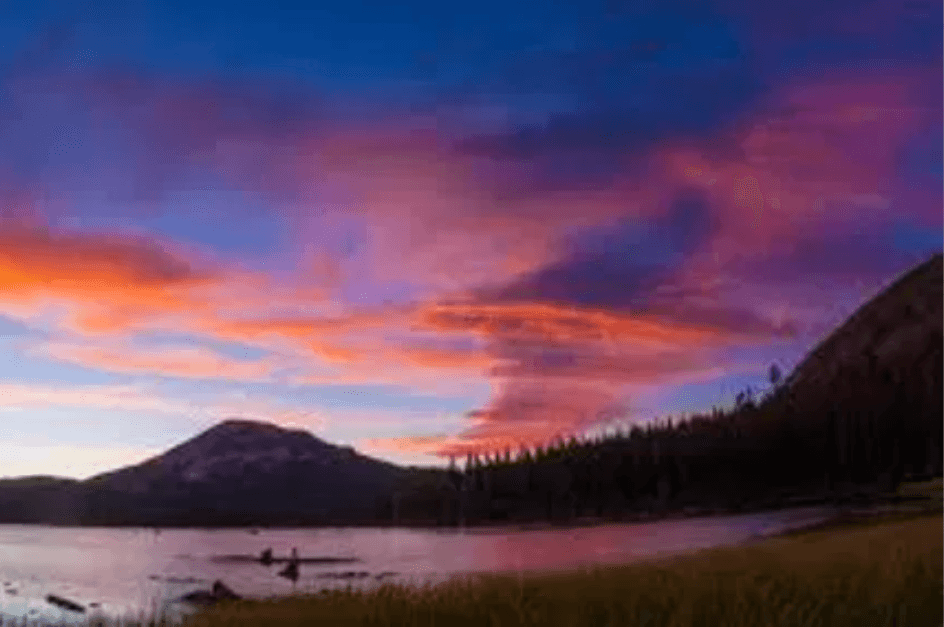 Lake Mary in late, golden light, elevation 8,966 feet.